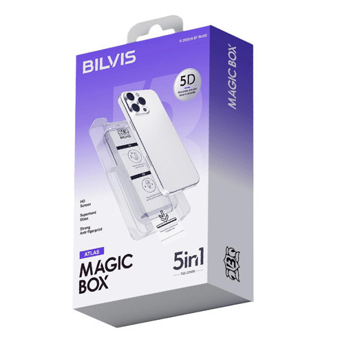 Markasız Ucuz İphone 16 Pro Bilvis 5in1 3d Magic Cam Ekran Koruyucu - Siyah