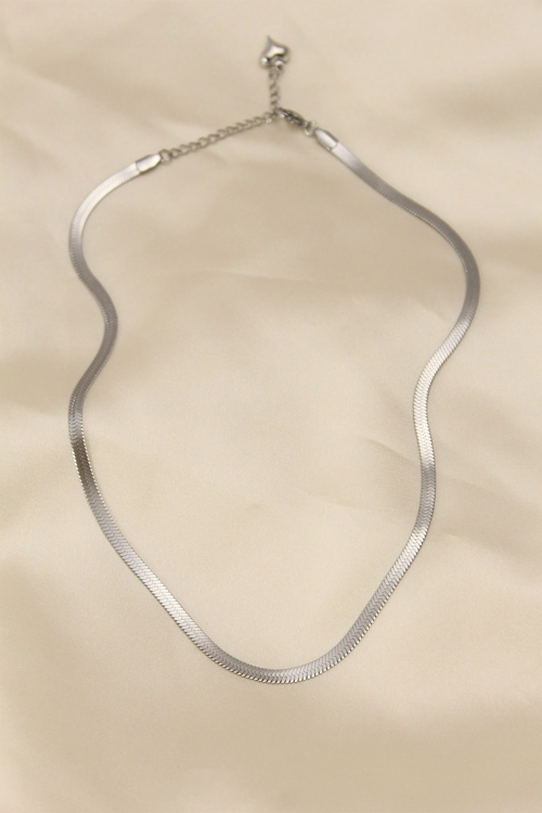 Markasız Ucuz Kadın Kolye Çelik Silver Renk 45 cm İtalyan Zincir Model