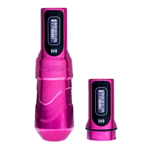 Irons Flux Max Bubblegum 4.5mm Stroke Çift Bataryalı Kablosuz Dövme Makinesi - Pembe