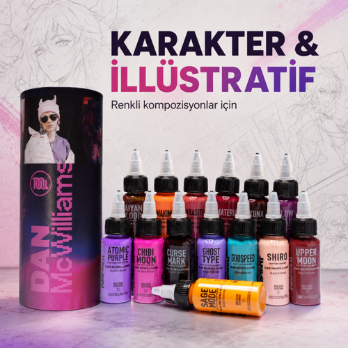 Colors Dan McWilliams 14’lü Dövme Boyası Seti 1oz - 30ml