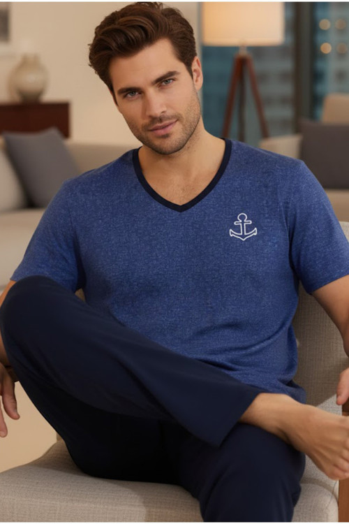 Bisiklet Yaka Örme Pijama Takım 25109834