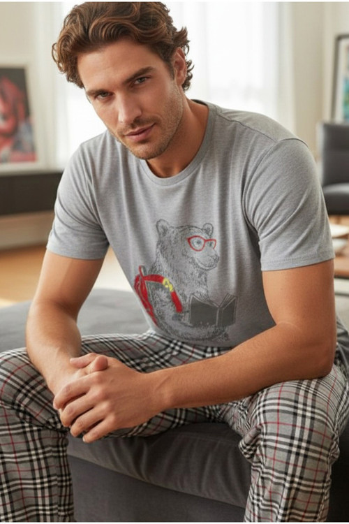 Bisiklet Yaka Örme Pijama Takım 25109832