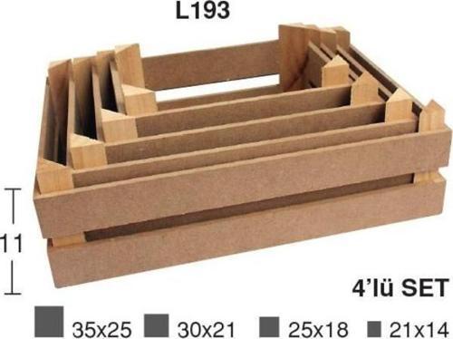 MDF Kasa 4 Boy Takım Boyanabilir Ahşap Obje