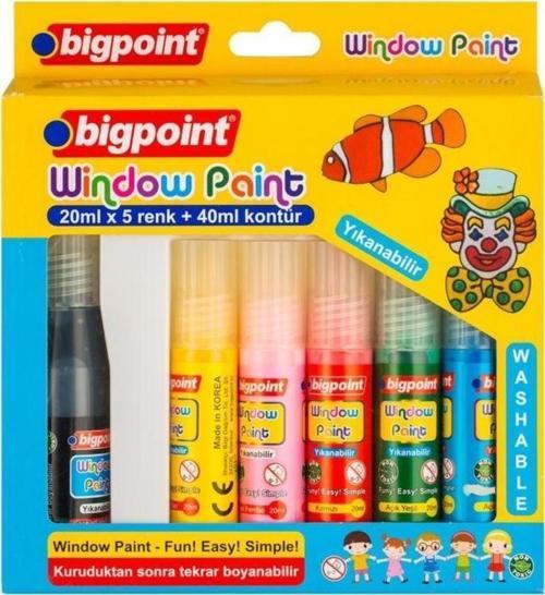 Window Paint Cam Boyası 5 Renk x 20 ml. 16 Kalıplı