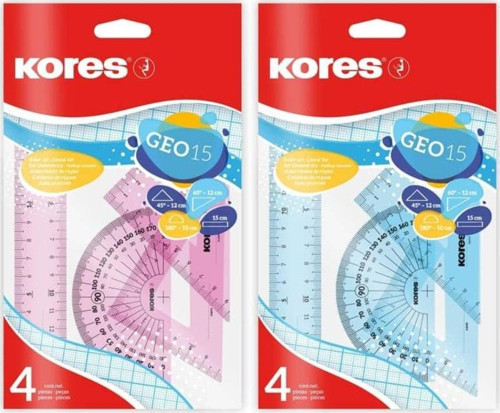 Geo15 Cetvel İletki Gönye Seti 4 Parça