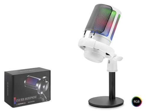 Profesyonel Mikser Kontrollü Rgb Mikrofon 24 Bit Çinko Alaşım Gövde Type-C - Beyaz ME6SW