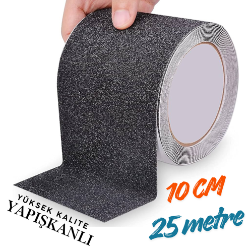 Siyah Merdiven ve Zemin Kaydırmaz Kaymaz Bant 100mm X 25mt