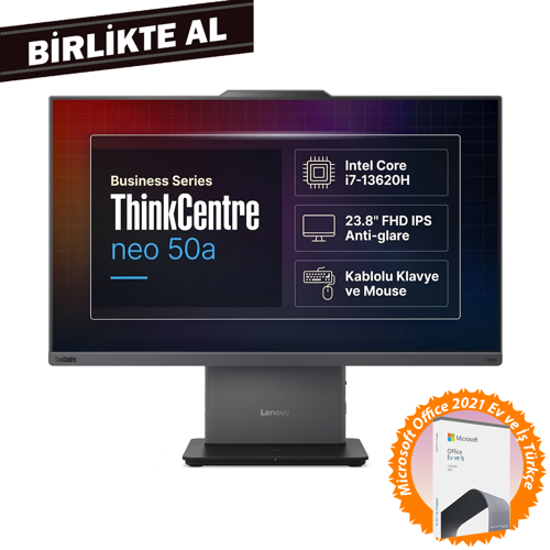 ThinkCentre Neo 50a G5 i7-13620H 32GB 1TB SSD 23.8" Fdos AIO + MS Office 12SC001XTR 015