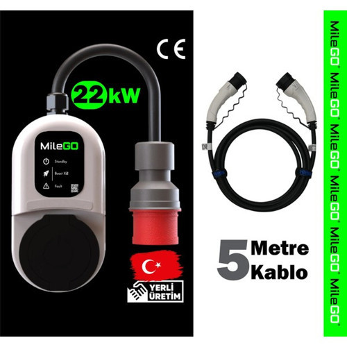 22Kw 11Kw Şarj İstasyonu 5 Metre Kablolu Set Taşınabilir Elektrikli Araç Şarj Cihazı Ce Sertifikalı Tip 2 16A/32A
