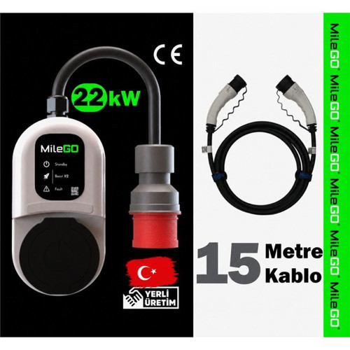 22Kw 11Kw Şarj Istasyonu 15 Metre Kablolu Set Taşınabilir Elektrikli Araç Şarj Cihazı Ce Sertifikalı Tip 2 16A/32A
