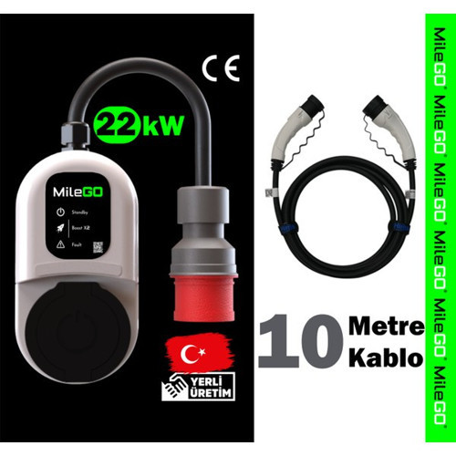 22Kw 11Kw Şarj İstasyonu 10 Metre Kablolu Set Taşınabilir Elektrikli Araç Şarj Cihazı Ce Sertifikalı Tip 2 16A/32A