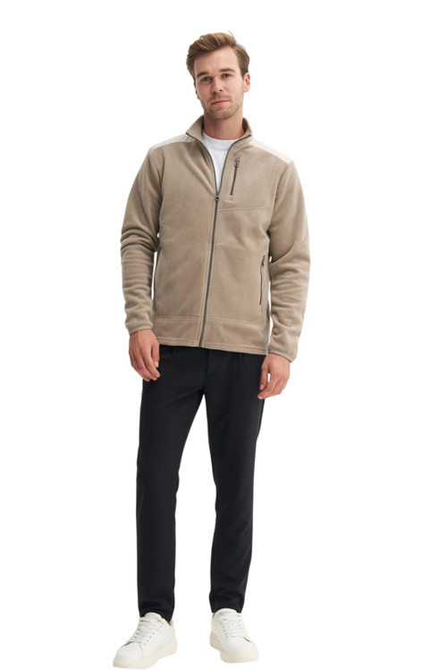 CAZ Dik Yaka Bej Erkek Sweatshirt