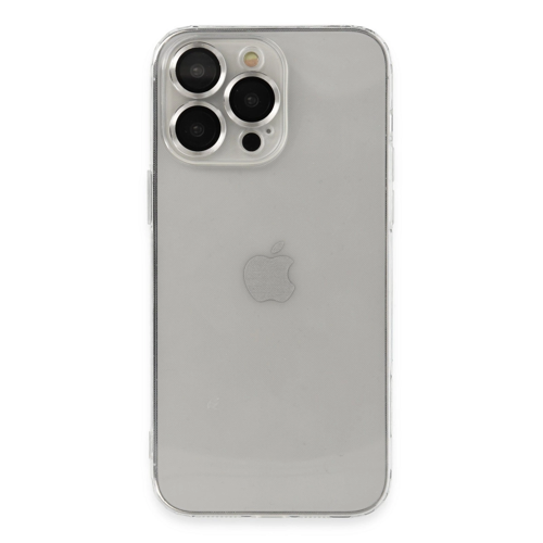 Apple İphone 13 Pro Max Kılıf Luko Lens Silikon - Gümüş
