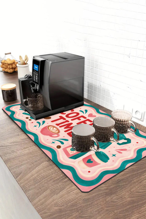 Barista Kahve Barı Matı 40x90cm Espresso Makinesi Çaycı Altlığı Dalgalı Kahve Zamanı
