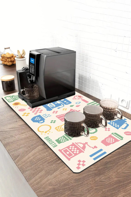 Barista Kahve Barı Matı 40x90cm Espresso Makinesi Çaycı Altlığı Piksel Kahve Kulübü