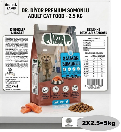 Somonlu Yetişkin Kuru Kedi Maması 5kg(2X2.5)