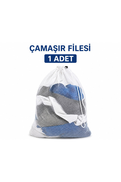Çamaşır Yıkama Filesi 40X60 Cm Fermuarlı Hassas Çamaşır Koruma Torbası Makine Yıkama Filesi (1Adet)