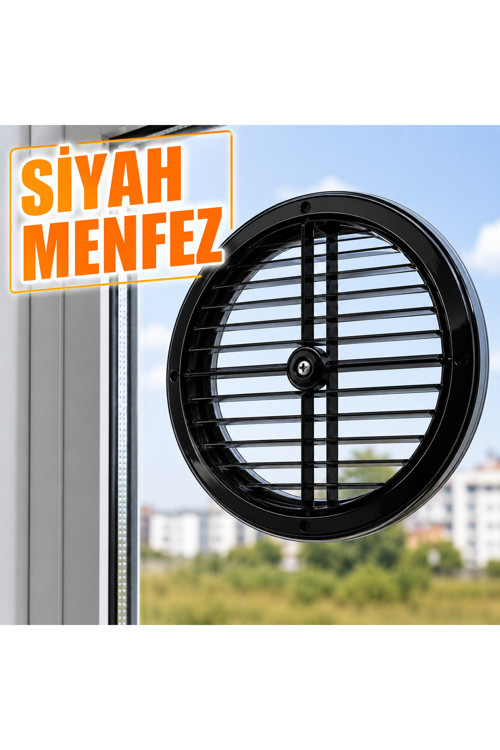 Doğalgaz Menfezi Siyah Kalorifer Ve Kombi Havalandırma Menfezi Plastik Havalandırma Izgarası
