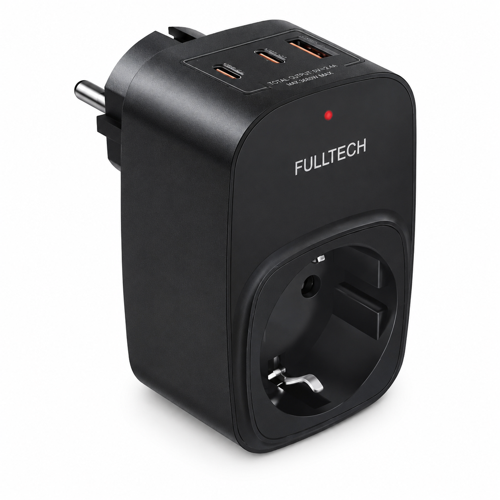 FTR-24 3680W 16A Akım Korumalı Priz 2 USB-C 1 USB-A 1050J Duvar Prizi