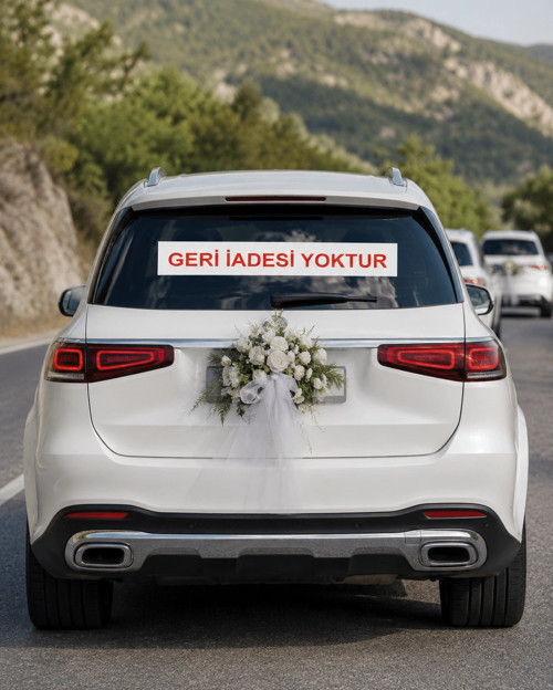 Geri İadesi Yoktur Düğün Konvoyu Araba Arkası Yazısı – 100 × 15 cm