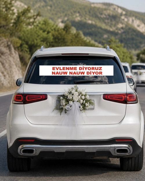Evlenme Diyoruz Araba Arkası konvoy Yazısı – 100 × 15 cm