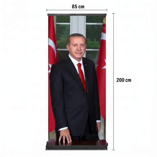 Cumhurbaşkanı Poster Baskılı Pro Roll Up Banner 85x200cm No:1