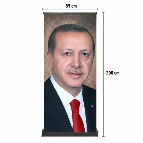 Cumhurbaşkanı Poster Baskılı Pro Roll Up Banner 85x200cm No:3