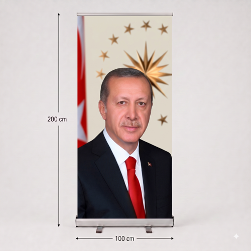 Cumhurbaşkanı Poster Baskılı Roll Up Banner 100x200cm No:2