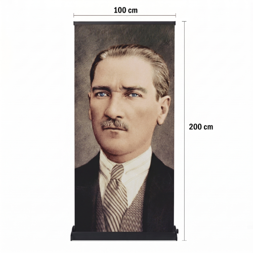 Atatürk Poster Baskılı Pro Roll Up Banner 100x200cm No:2