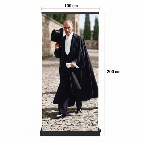 Atatürk Poster Baskılı Pro Roll Up Banner 100x200cm No:3