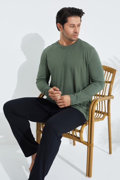 Uzun Kollu Örme Erkek Pijama Takım 7795