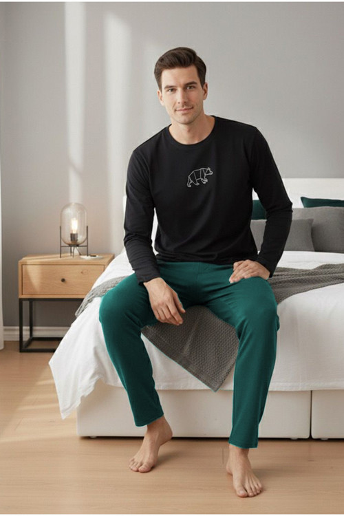 Uzun Kollu Büyük Beden Örme Pijama Takım7918