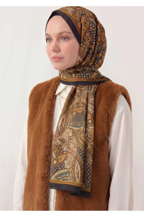 Etnik Desen Koyu Mor 75X195 Soft Şal