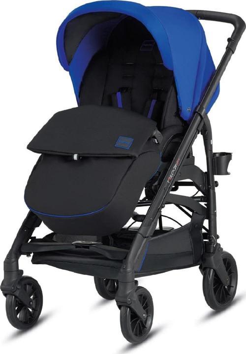 Trilogy Tek El Tek Hamle ile Katlanıp Açılan Çift Yön Bebek Arabası - Splash Blue