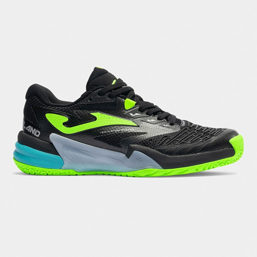 TROLS2601C Roland Toprak Kort Erkek Tenis Ayakkabısı - Siyah/Neon Yeşil