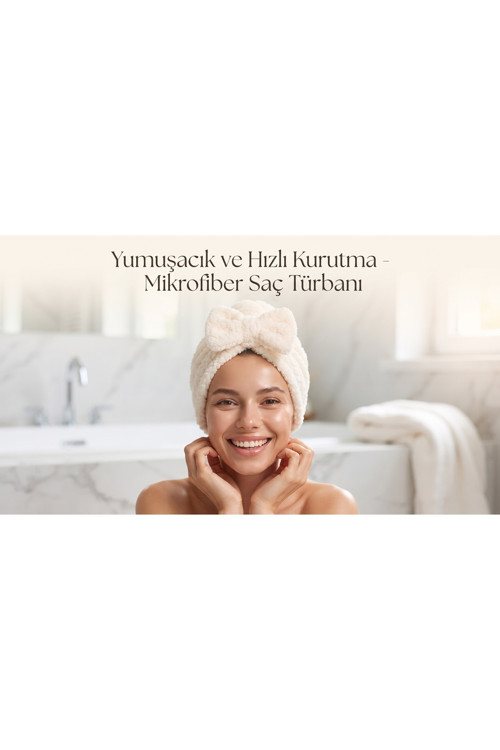 Prenses Peluş Mikrofiber Saç Kurulama Havlusu, Pratik Saç Bonesi - Duş, Makyaj Ve Bakım Saç Wrap