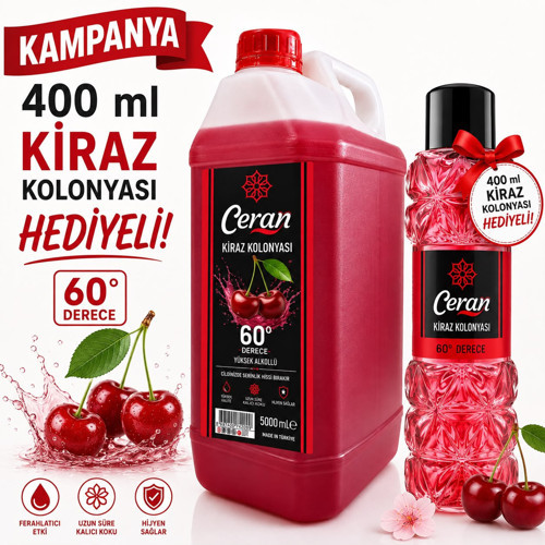 KİRAZ KOLONYASI 5 LİTRE 400 ML KOLONYA HEDİYELİ