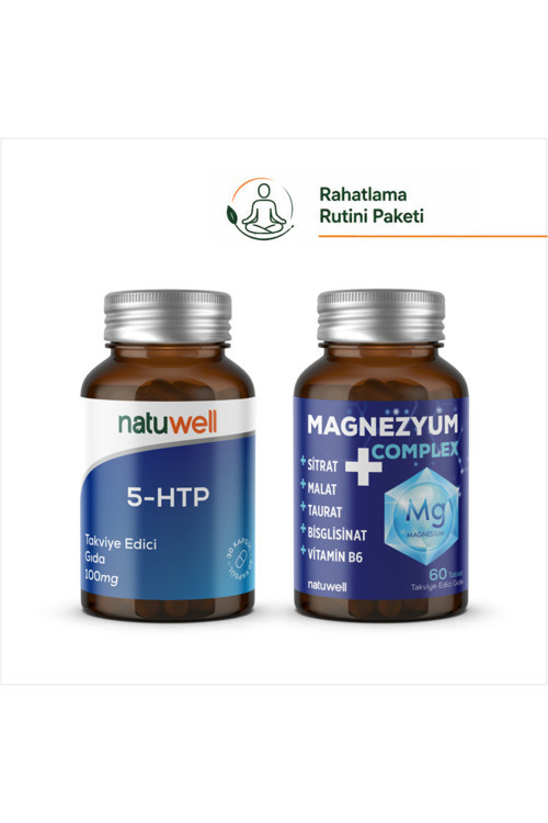 5 HTP 100 mg 30 Kapsül ve Magnezyum Complex 60 Tablet