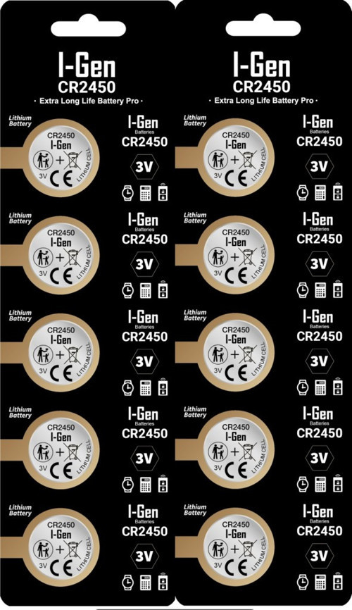 Cr2450 Pil 10'lu Paket Lityum Düğme Pil 3V 2450