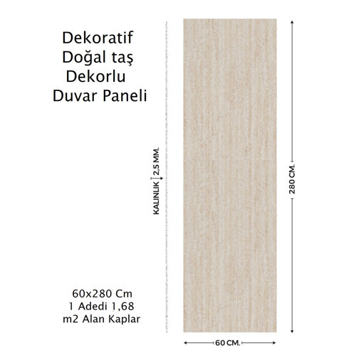 60X280 Duvar Paneli Doğal Taş Desen ,salon,duvar,traverten