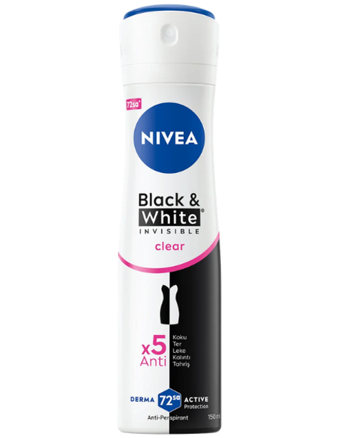 Women Black & White Clear 72 Saat Deodorant 150 ML