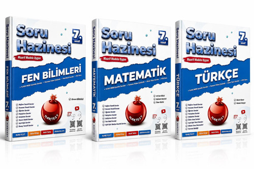 Nartest Yayınları 7. Sınıf Fen Bilimleri - Mateamatik - Türkçe Soru Hazinesi Seti Yeni Müfredat (3 Kitap)