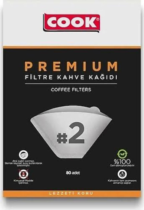 Premium Filtre Kahve Kağıdı (Ebat 2) 80 Adet
