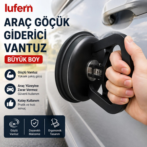Dayanıklı Araç Göçük Giderici Vantuz Büyük Boy Güçlü Vakum Kaporta Ezik Pratik Geniş Vantuz Yüzey