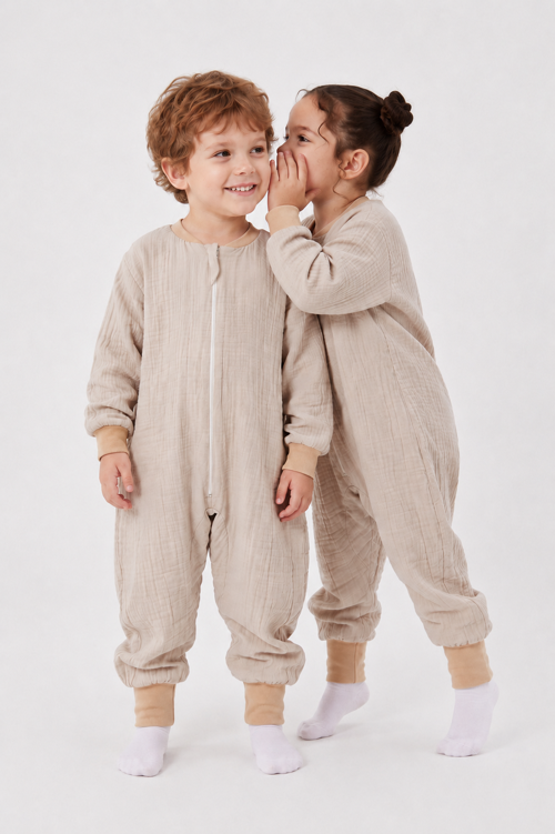 Çocuk Uyku Tulumu 1-8 Yaş Unisex Uzun Kollu 1 Tog %100 Pamuk Müslin 2706