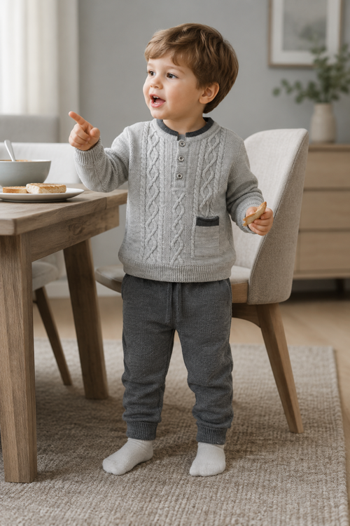 Erkek Bebek Triko Kazak Pantolon Takım 23124