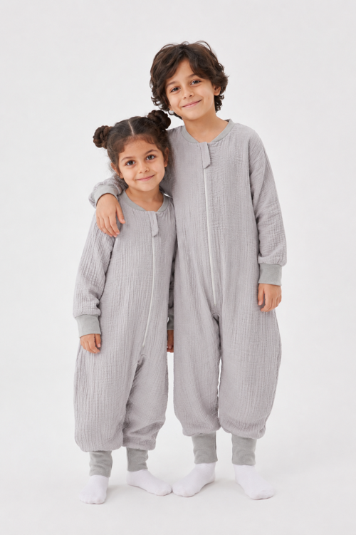 Çocuk Uyku Tulumu 1-8 Yaş Unisex Uzun Kollu 1 Tog %100 Pamuk Müslin 2706
