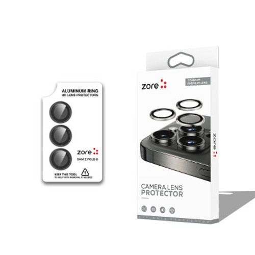 Z Fold 8 Zore CL-12 Premium Safir Parmak İzi Bırakmayan Anti-Reflective Kamera Lens Koruyucu Z Fold 8 Zore - Siyah