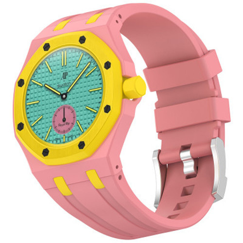 AP-Swatch Royal Pop 3 KRD-158 Silikon Kordon Royal Pop 3 - Pembe-Sarı