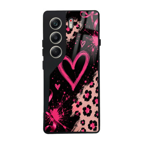 40 Pro Kılıf Kamera Korumalı Desenli Zore Lusi Kapak Tecno Camon 40 Pro Zore - Pembe Kalp
